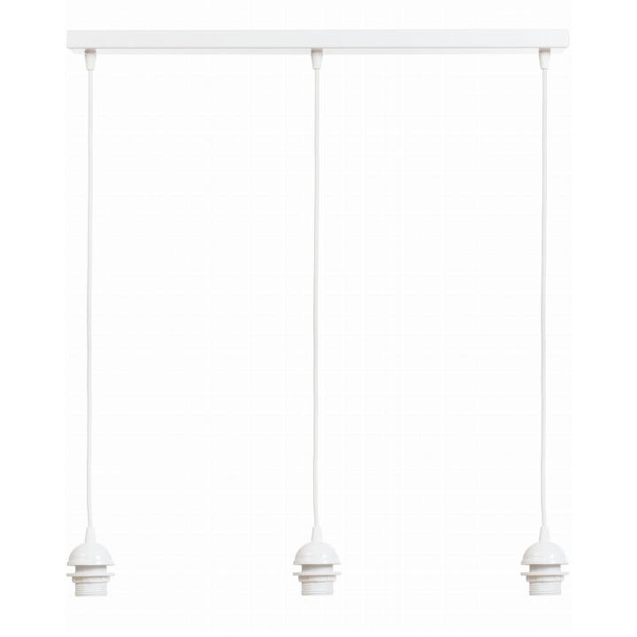 Pendul cu 3 becuri, Ledigo, Otel, E27, Alb