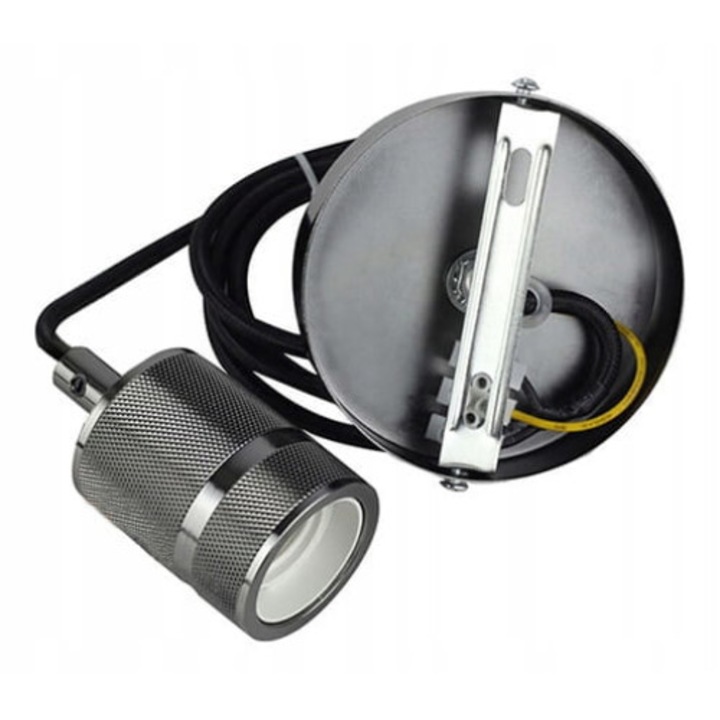 Lampa suspendata, Ledigo, Metal, E27, Negru