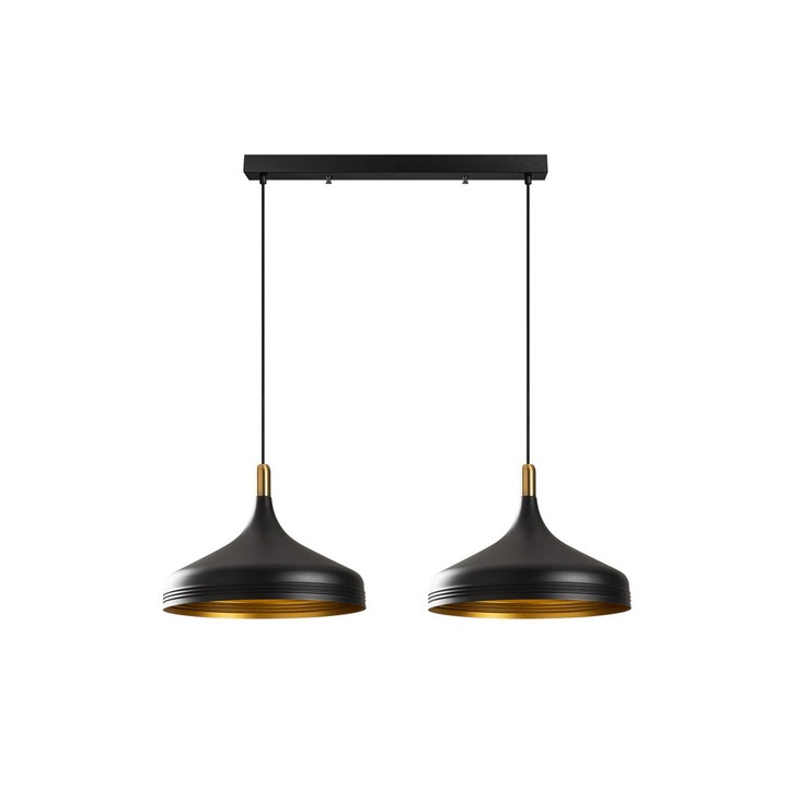 Lustra Opviq Saglam - 3777, exterior negru cu interior auriu