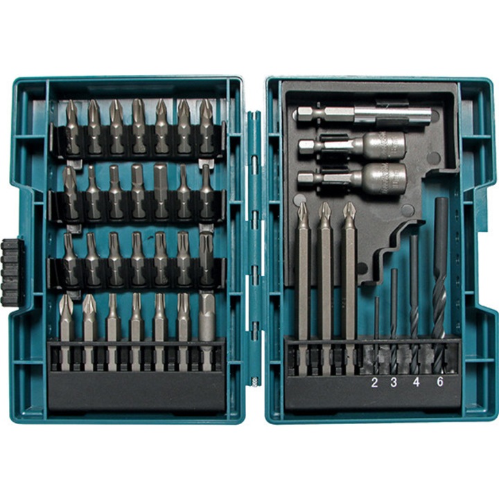Set burghie, Makita, 38 buc, Argintiu
