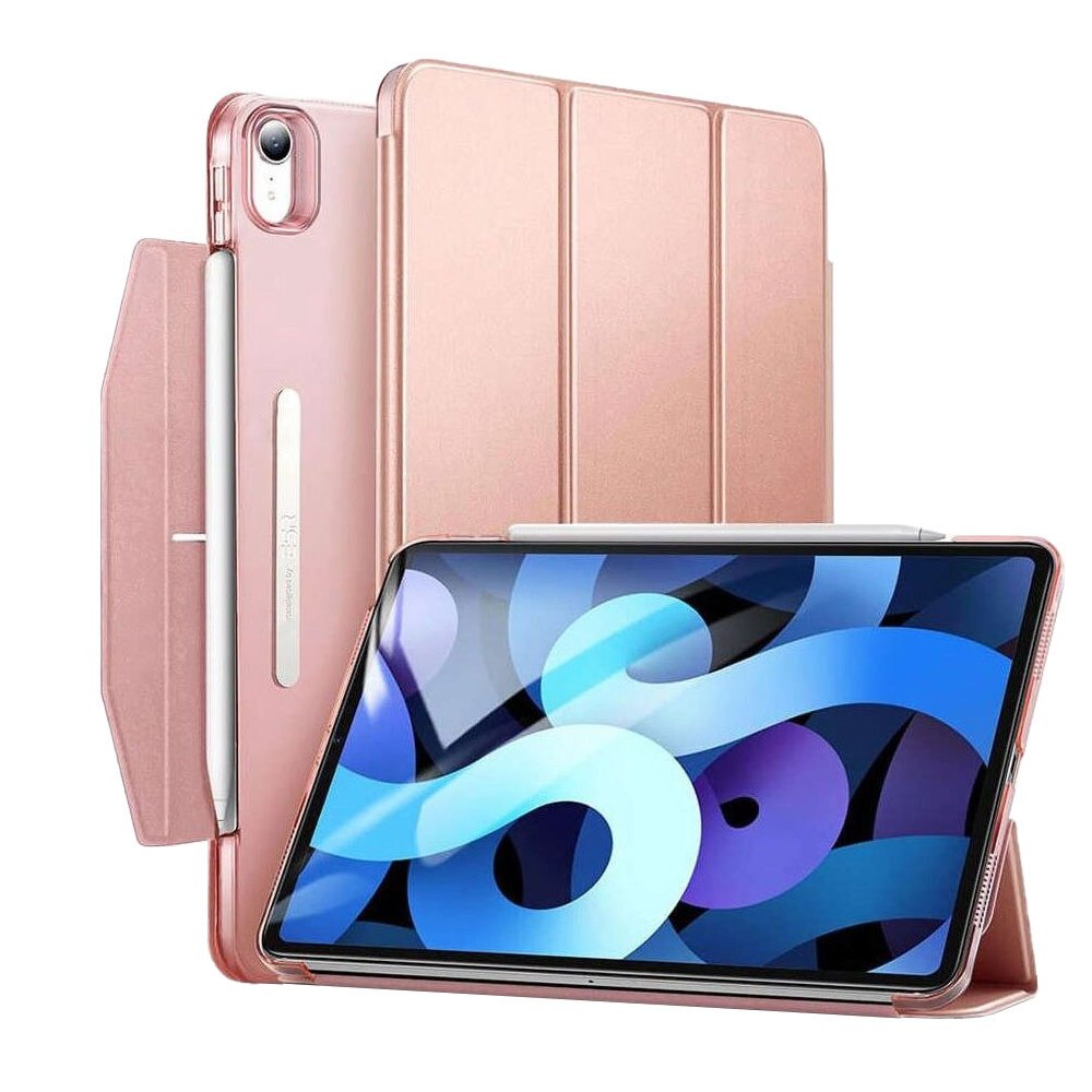 Husa tableta din piele pentru Apple iPad Pro 12.9 2021/2022, Protectie Completa, Functie de Stand, Roz