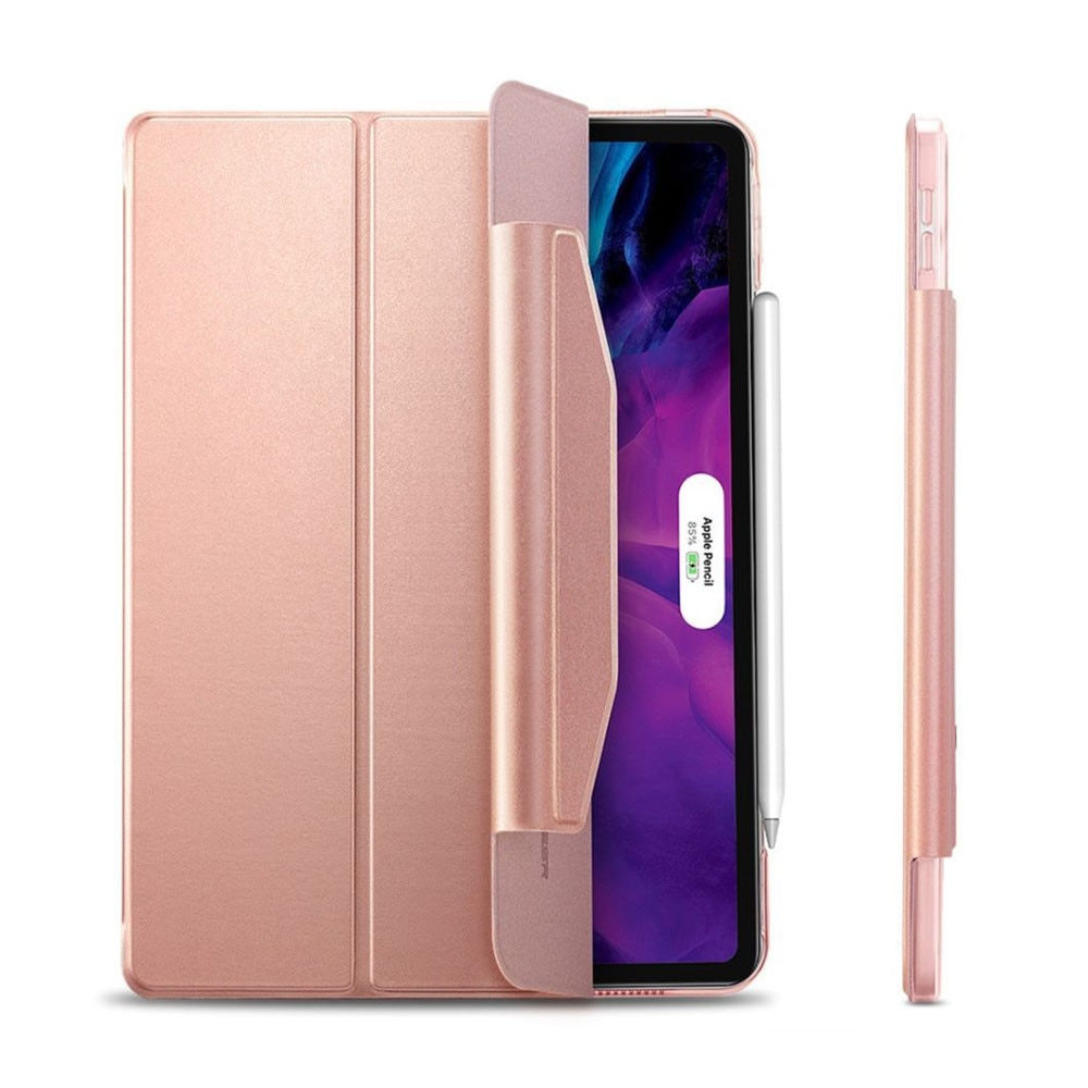 Husa tableta din piele pentru Apple iPad Pro 12.9 2021/2022, Protectie Completa, Functie de Stand, Roz