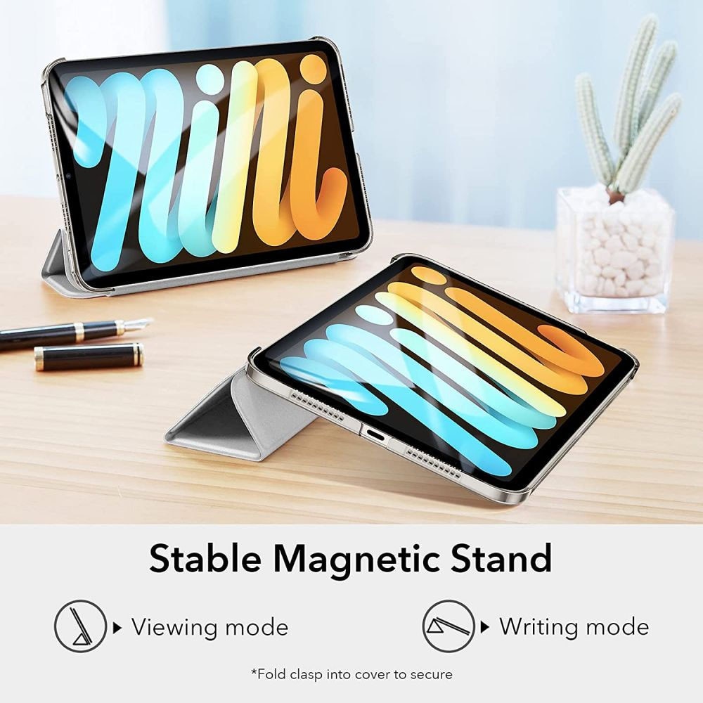 Husa tableta din piele pentru Apple iPad Air 4 2020, Air 5 2022, Protectie Completa, Functie de Stand, Gri
