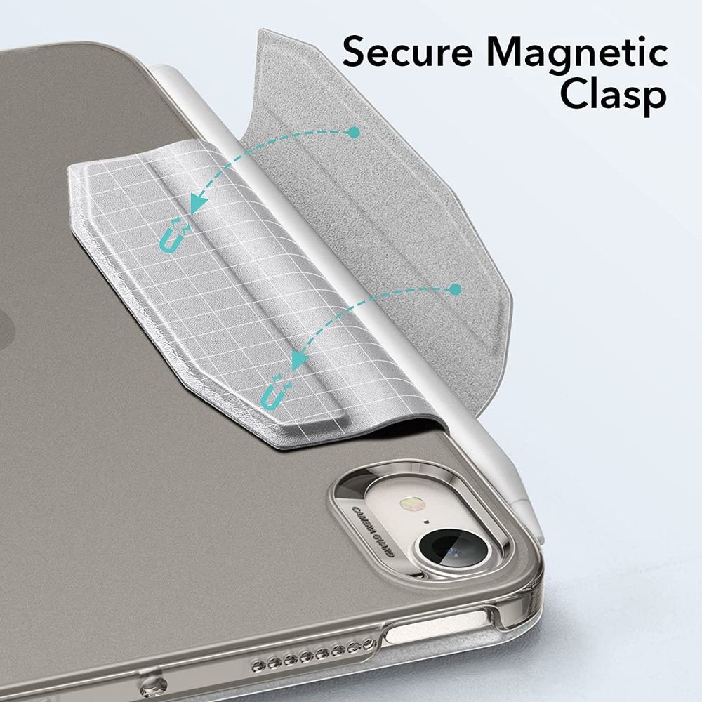 Husa tableta din piele pentru Apple iPad Air 4 2020, Air 5 2022, Protectie Completa, Functie de Stand, Gri