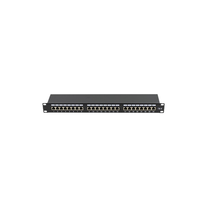 Patch Panel 1U, FTP cat6, 24 porturi RJ45 - ASYTECH Networking ASY-PP-FTP6-24
