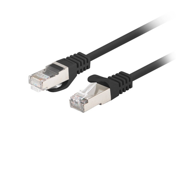 Мрежов кабел, patchcord CAT6 FTP Lanberg, 2 X RJ45, дължина 3m, AWG26, 10Gb/s-250MHz, ethernet, черен