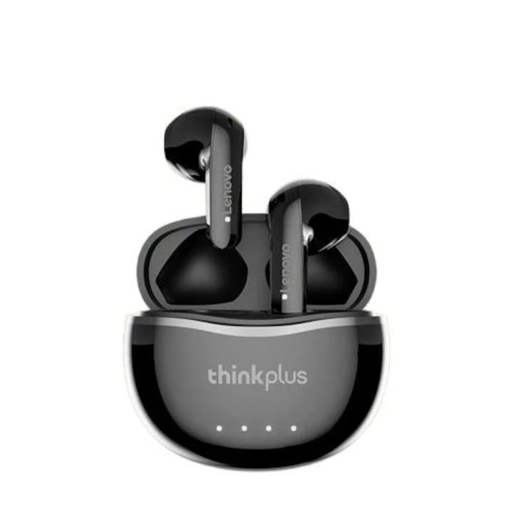 Безжични слушалки за поставяне в ушите, Lenovo X16, Bluetooth 5.2, спортни, намаляване на шума, дизайн на играта, водоустойчиви, черни