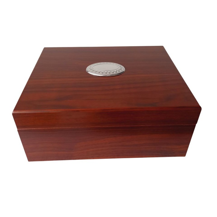 Humidor trabucuri premium, cu placuta personalizare, 26x22x10cm