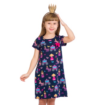 Rochie BE YOU, Little Princess, Albastru marin, 86-92 CM Rochie BE YOU, Little Princess, Albastru marin, 86-92 CM