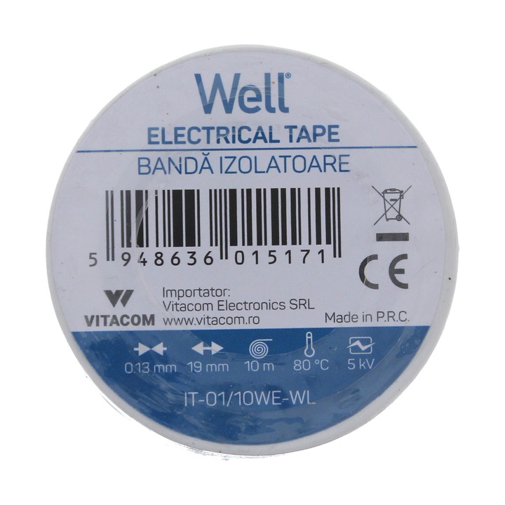 Well IT01/10WE PVC szigetelőszalag 10m x 19 mm