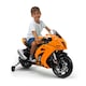 Motocicleta electrica copii, Injusa, 12V, cu roti stabilizatoare si sunete, 3 ani+