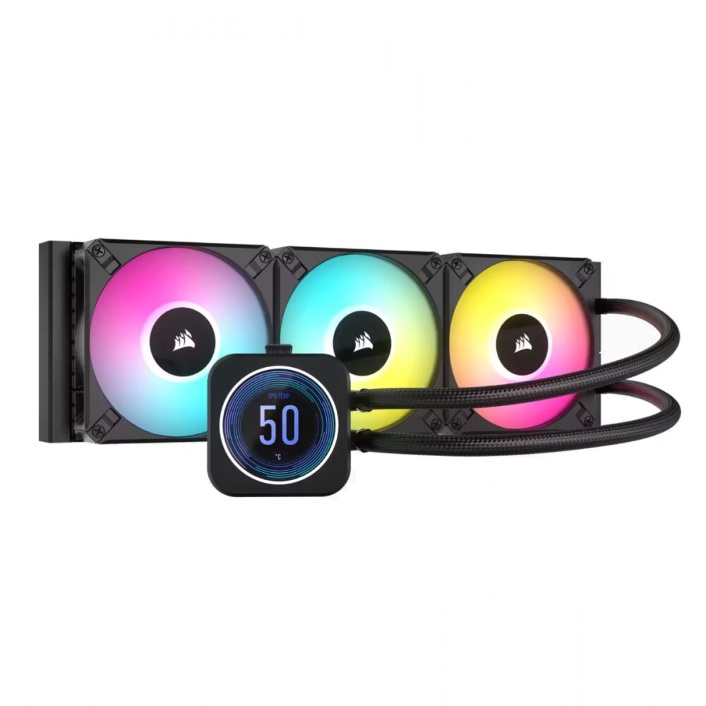 Cooler Procesor Corsair H150i ELITE LCD XT RGB Black (360mm), CW-9060075-WW AMD/Intel
