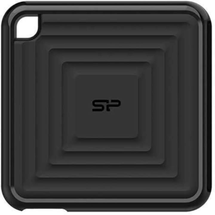 Външен SSD Silicon Power PC60 2TB Portable SSD SATAIII USB 3.2 Gen2 (Type-C) Portable SSD, R/W: up to 540MB/s; 500MB/s, Black, EAN: 4713436149972 SP020TBPSDPC60CK