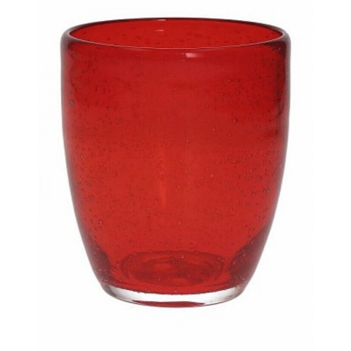 Tognana Bubbles üvegkészlet, 8 x 10 cm, 380 ml, kézzel fújt üveg, piros