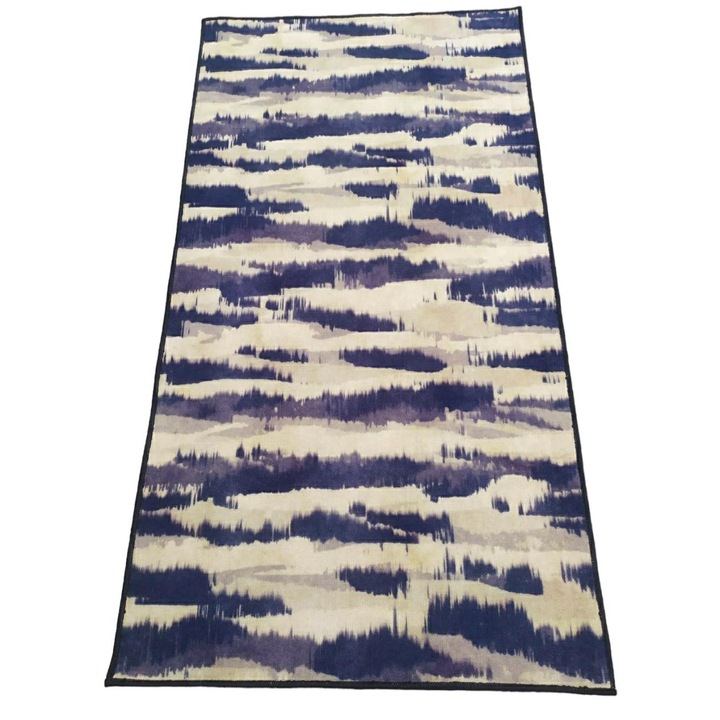 Covor Somes, Antiderapant, Albastru-Bej, 80cm latime cu 250cm