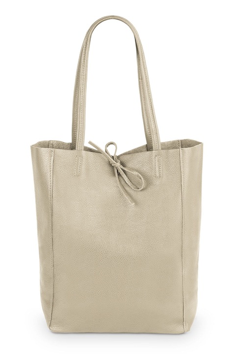 Geanta de dama, Piele naturala, Vera Pelle, Corda Black, Negru, Bej