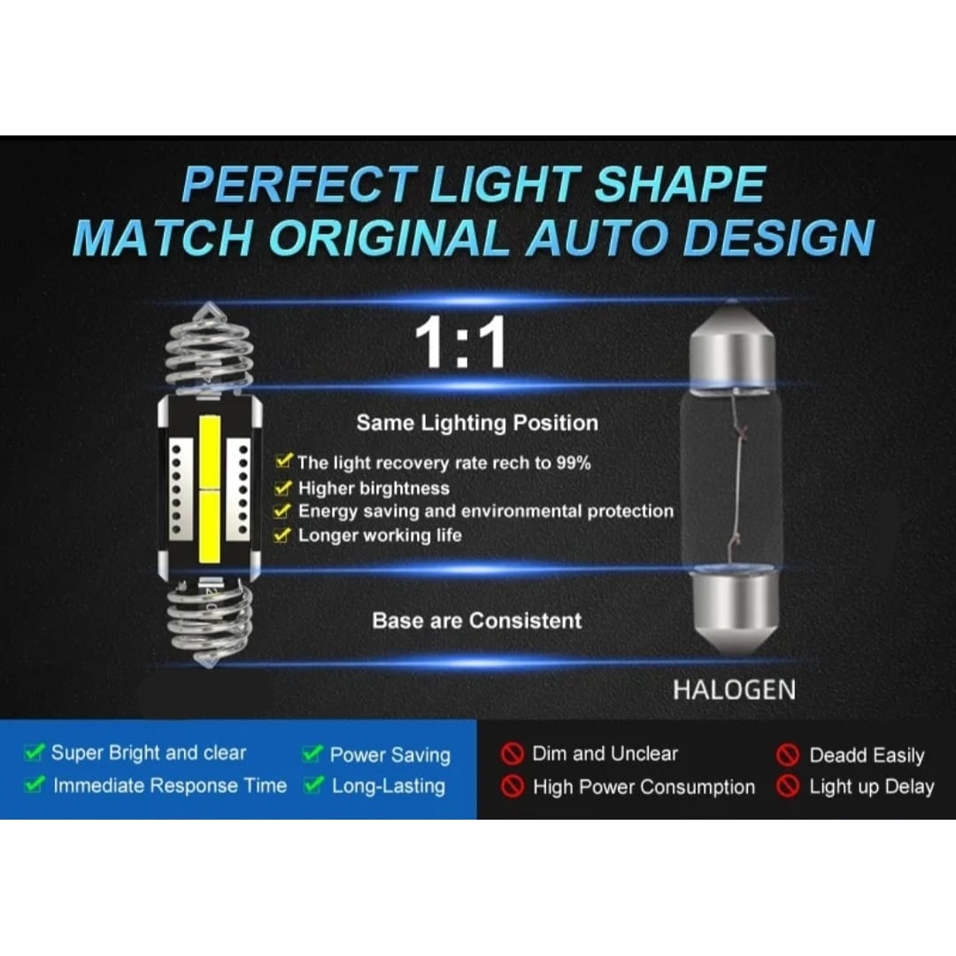 Автомобилна LED крушка AutoREY, Premium Sofit, регулируем размер 39 mm ...