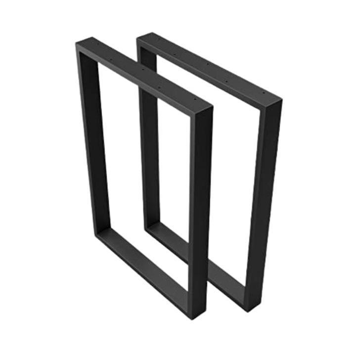 Set 2 picioare masa vopsite electrostatic, otel, negru mat, 72x60 cm