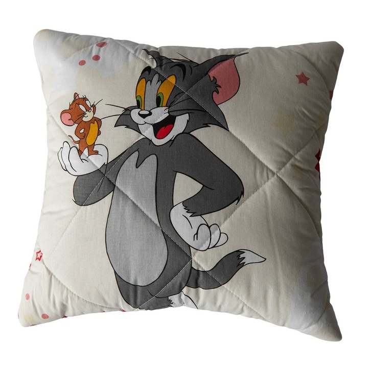 Perna Decorativa Copii, Tom&Jerry, Multicolor, 40 x 40 x 10 cm