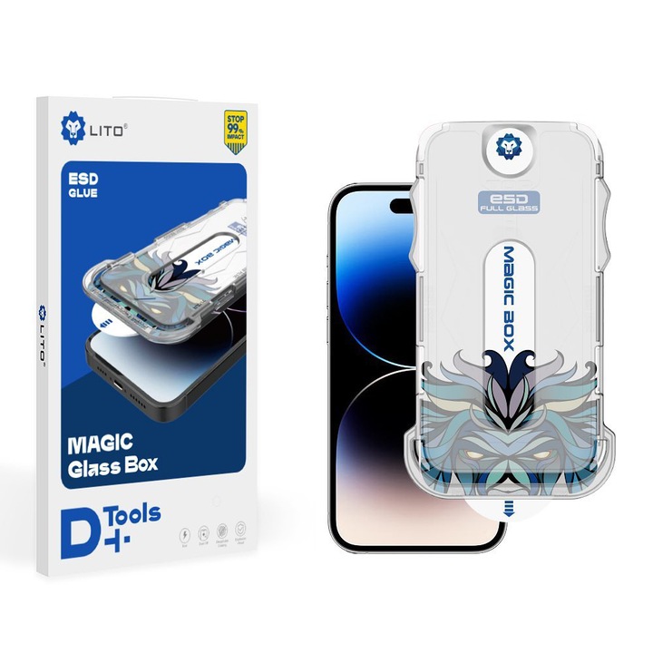 Foil Armor Shield за iPhone XS Max, тънък протектор, Magic Glass Box D+ Tools, Q35, Shatterproof Crystal, Crystal Clear