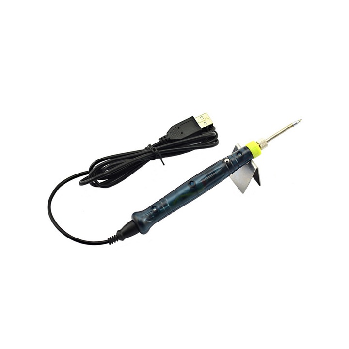 Pistol electric pe baza de incalzire pentru lipit, alimentare USB 5V si suport inclus, putere 8W, Multicolor