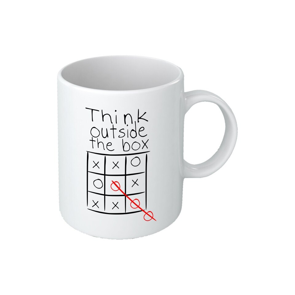 Cana personalizata Think outside the box, ceramica, Maxx, 325 ml