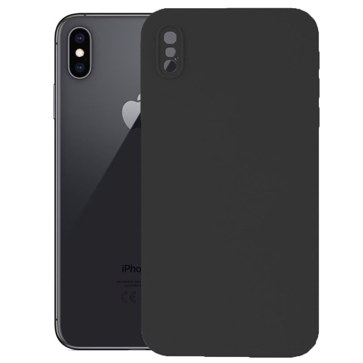 Защитен капак, кадифена вътрешност, съвместим с Apple iPhone XS Max, FONIX BloomShield, силикон, повдигнати ръбове, тънък, черен