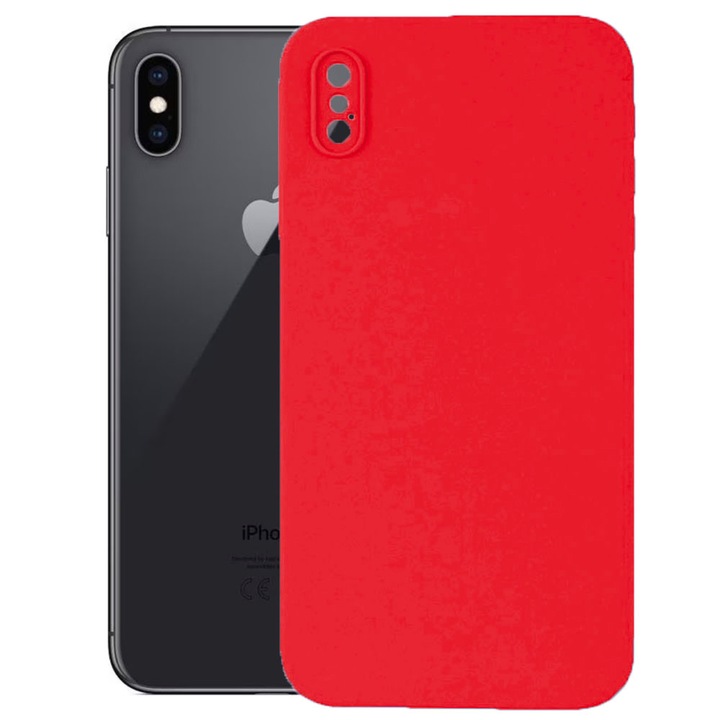 Защитен капак, кадифена вътрешност, съвместим с Apple iPhone XS Max, FONIX BloomShield, силикон, повдигнати ръбове, тънък, червен