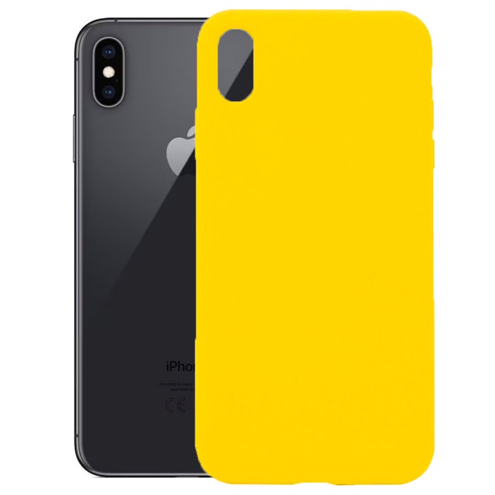 Защитен капак, кадифена вътрешност, съвместим с Apple iPhone XS Max, FONIX BloomShield, силикон, повдигнати ръбове, тънък, жълт