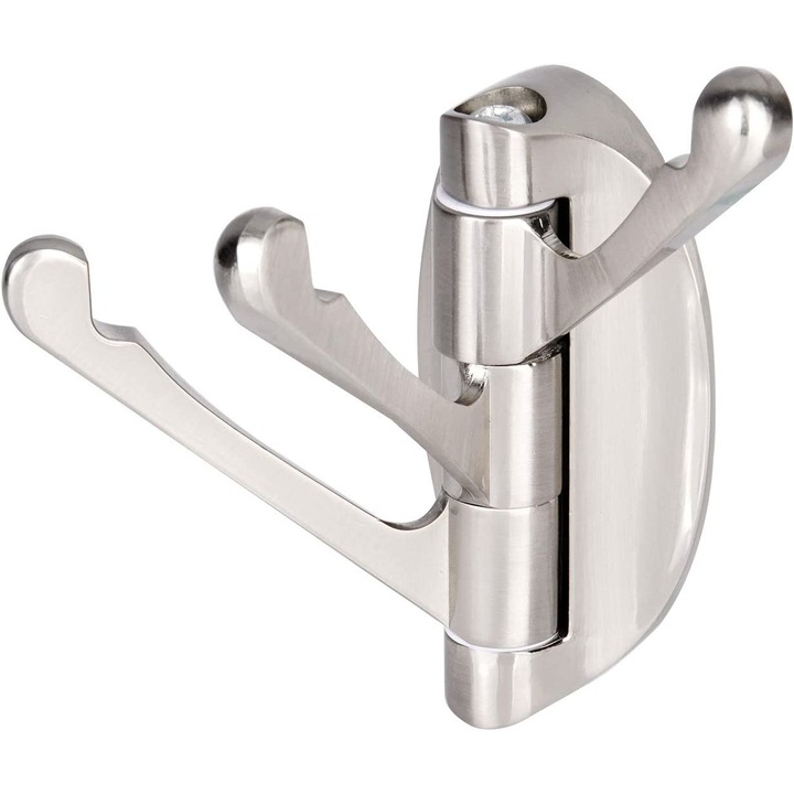 Suport prosoape, inox, 3 carlige rotative, 5x9.3cm, argintiu