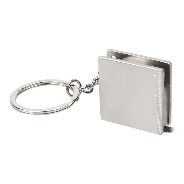 Mini mérőszalag típusú kulcstartó, Rozsdamentes acél, 33x33x11 cm
