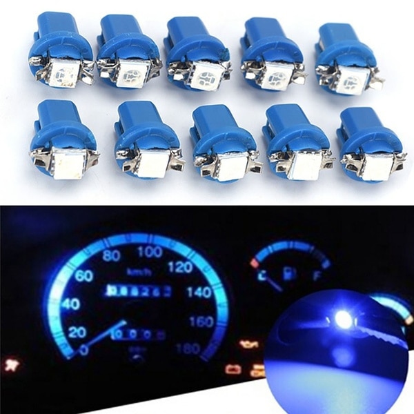 10x Ampoule Led De Bord B8-5d T5 Bleu Tuning Auto