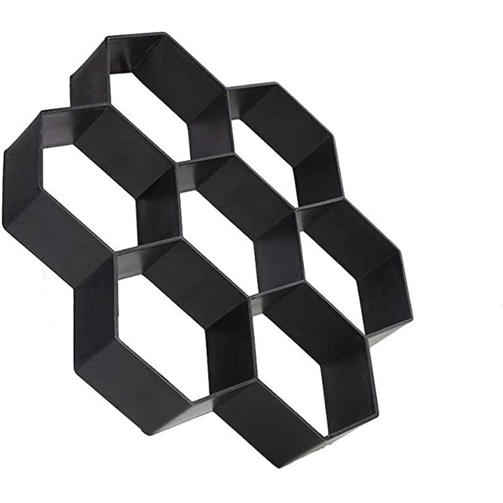 Matrita pentru pavaj din beton, Plastic, Negru, 30x30x3.5 cm