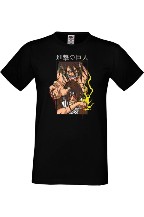 Férfi póló Manga Anime Japan Comics Animation attack on titan eren yaeger levi ackerman armin Attack on Titan Eren Yaeger 04 var-002, Fekete