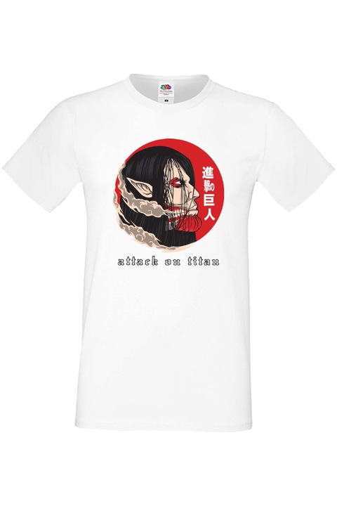 Férfi póló Manga Anime Japan Comics Animation attack on titan eren yaeger levi ackerman armin Attack on Titan Eren Yeager 06 var-014, Fehér