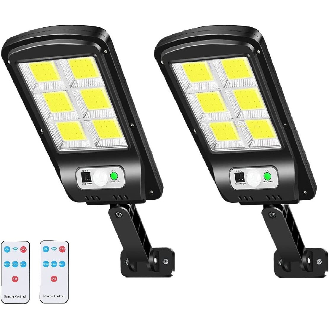 Set Lampi Solare Stradale Led Lm Senzor Miscare Ip Negru