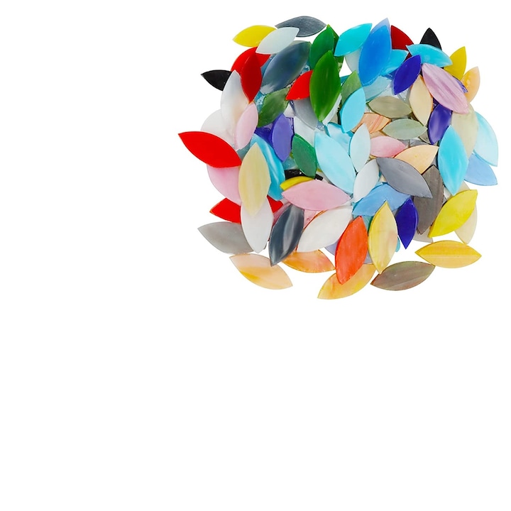 Mozaic cu petale de sticla, Sticla, 70 bucati de 2 dimensiuni, Multicolor