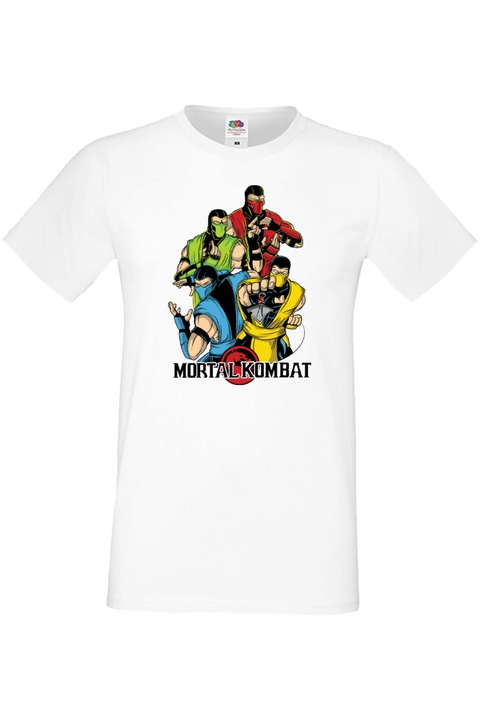 Férfi póló Manga Anime Japan Comics Animation mortal kombat sub-zero reptile scorpion mk liu kang johnny cage Mortal Kombat Sub-Zero Reptile Scorpion var-007, Fehér