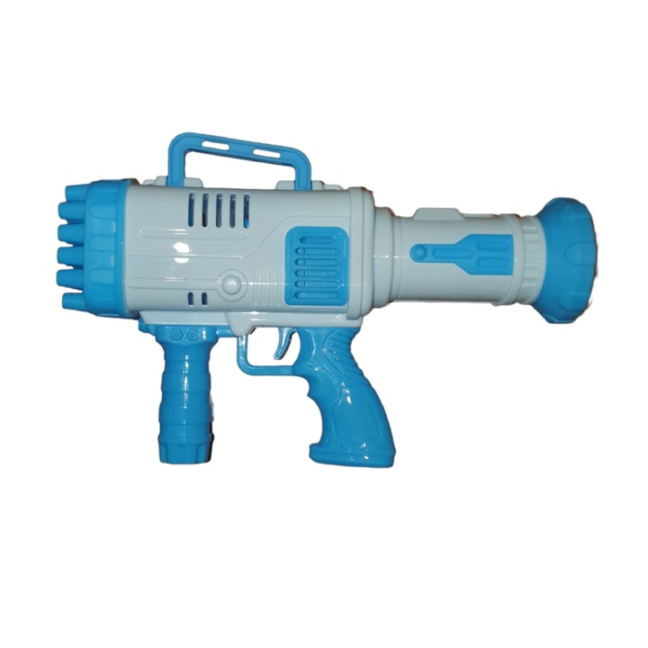 Interaktív játék, Bubble Gun, szappanbuborékok zenével és fénnyel, 28 cm, kék, 3 év+
