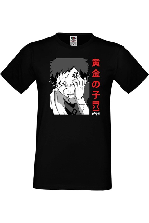 Férfi póló Manga Anime Japan Comics Animation naruto uzumaki sasuke uchiha kakashi hatake sakura haruno gaara zabuza chidori ramen jiraya akatsuki ninja Naruto Gaara 02 var-039, Fekete