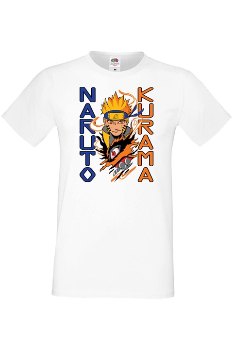 Férfi póló Manga Anime Japan Comics Animation naruto uzumaki sasuke uchiha kakashi hatake sakura haruno gaara zabuza chidori ramen jiraya akatsuki ninja Naruto Kurama var-049, Fehér