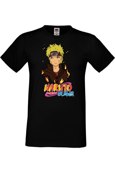 Férfi póló Manga Anime Japan Comics Animation naruto uzumaki sasuke uchiha kakashi hatake sakura haruno gaara zabuza chidori ramen jiraya akatsuki ninja Naruto Uzumaki 02 var-032, Fekete