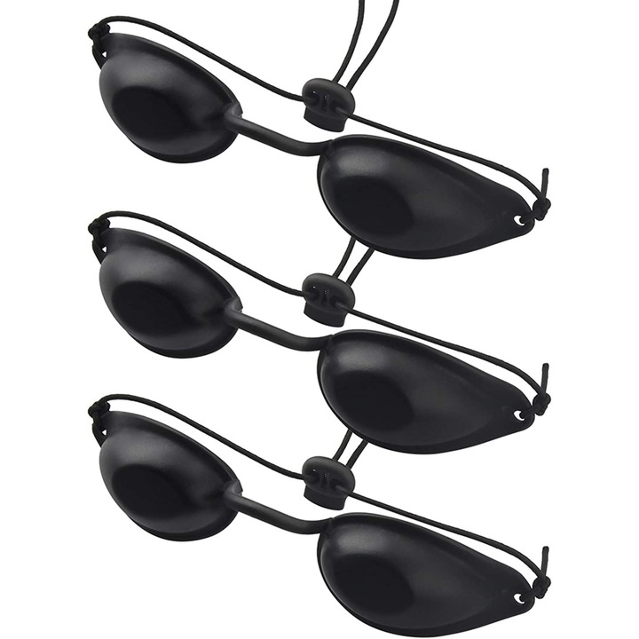 Комплект 3 UV защитни очила, Силиконови, Черни