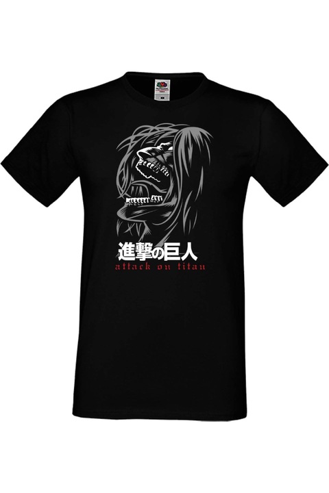 Férfi póló Manga Anime Japan Comics Animation attack on titan eren yaeger levi ackerman armin Attack on Titan Poster var-042, Fekete