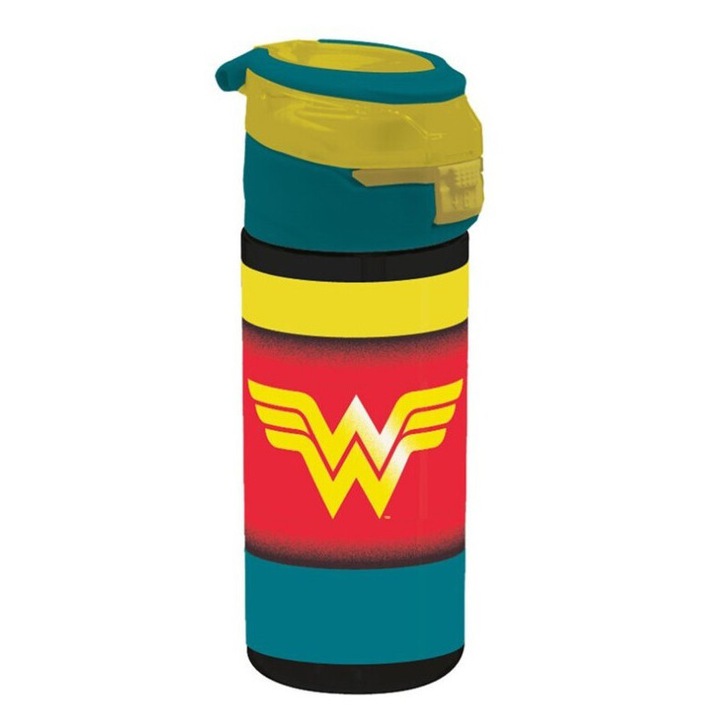 Sticla, DC Comics, Wonder Woman, 500 ml, 19.7x8.5x7.1cm, Copil, Cu Maner, Cu Gura De Scurgere, Multicolor
