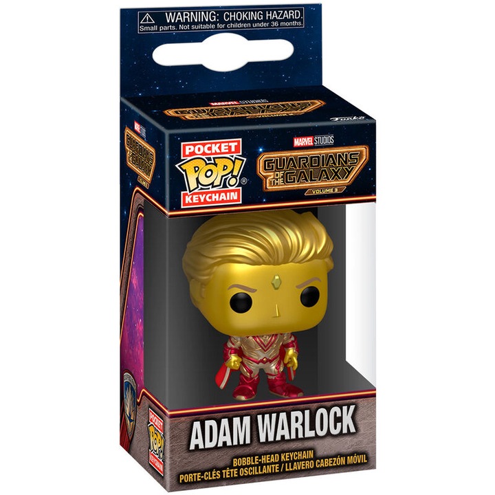 Kulcstartó POP Guardians of the Galaxy 3 – Adam Warlock, FunKo, bakelit, piros/arany