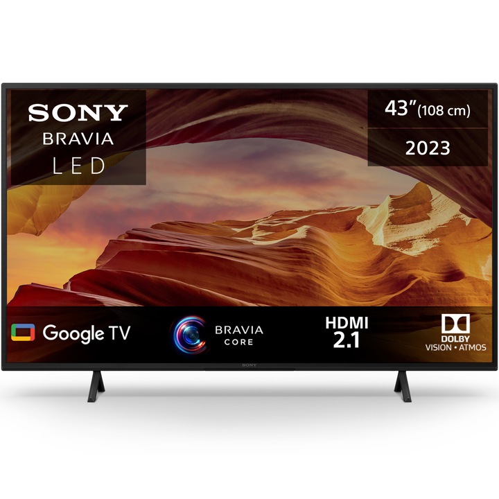 Televizor Sony BRAVIA LED 43X75WL, 108 cm, Smart Google TV, 4K Ultra HD, Clasa G (Model 2023)