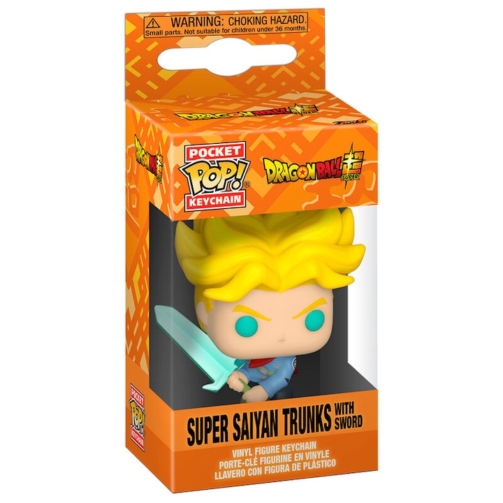 Funko kulcstartó, Super Saiyan Trunks modell, többszínű