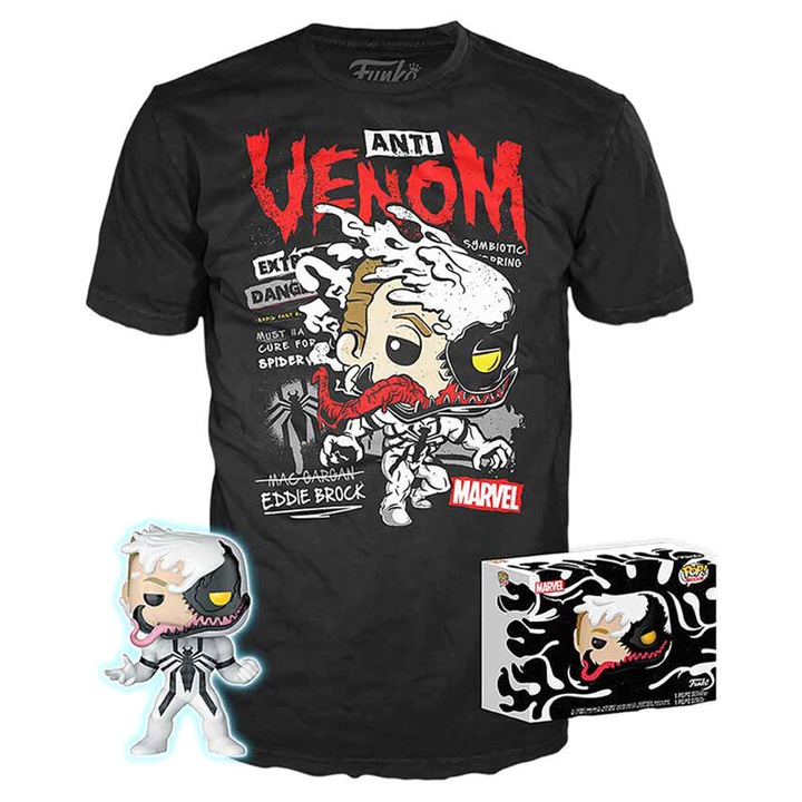 Set figurina si tricou cu Anti-Venom, FunKo, Multicolor, M
