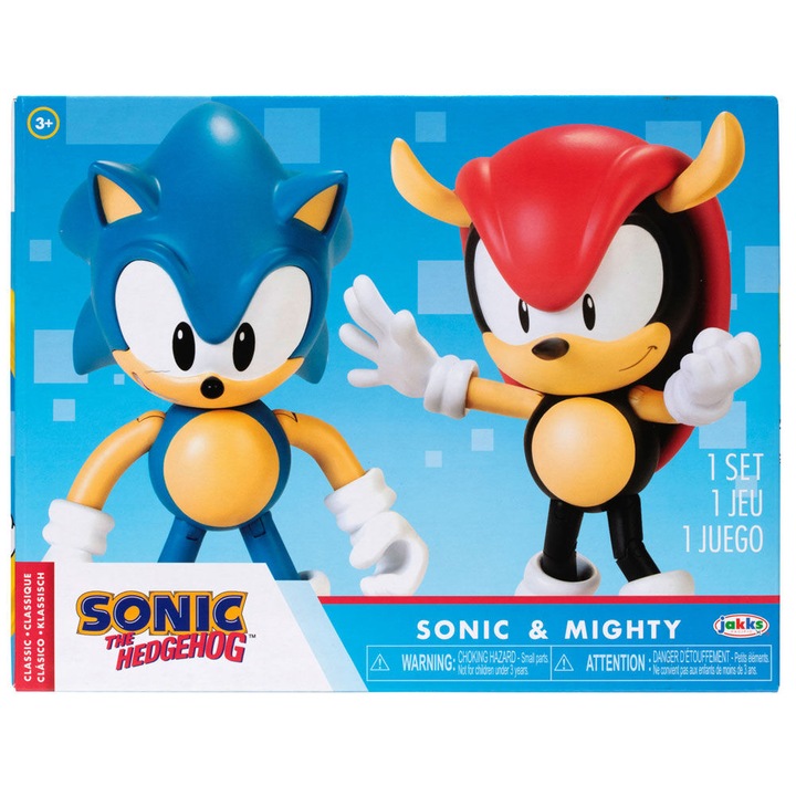 Set 2 figurine Sonic & Mighty Sonic, JAKKS Pacific, Multicolor